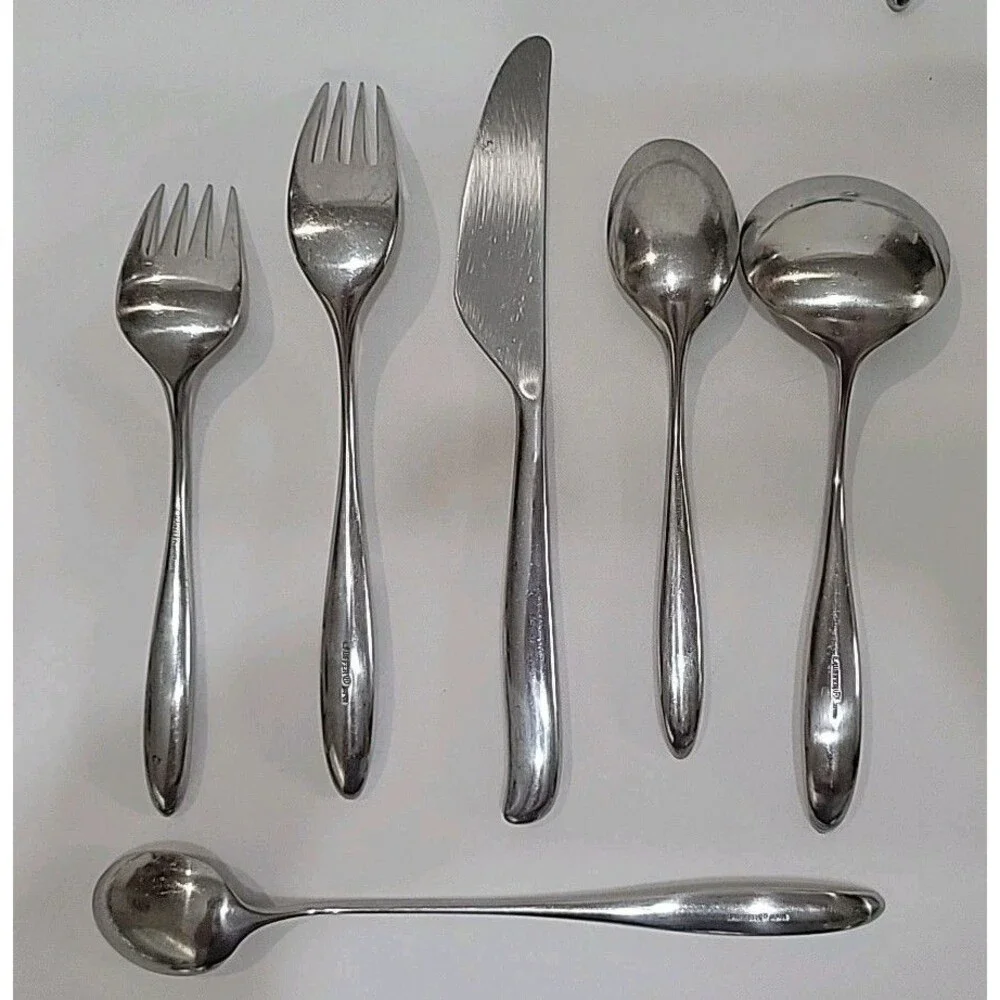 Lauffer Design 2 / Design II 18/8 Stainless Steel 61pc. Flatware Set MCM Estate